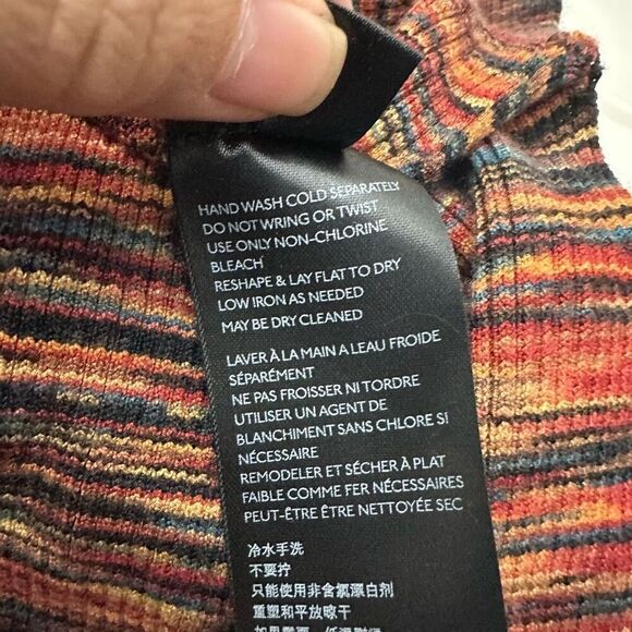 Anthropologie Tami Sleeveless Knit‎ Tunic Top Space Dyed Orange Ribbed sz S NEW - Picture 8 of 9